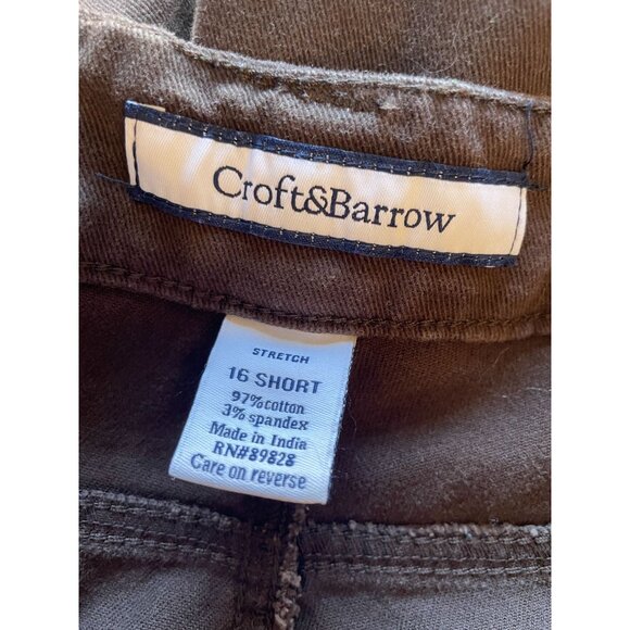 Croft & Barrow 16 brown mid rise denim pants jeans chocolate straight stretch - Picture 6 of 6